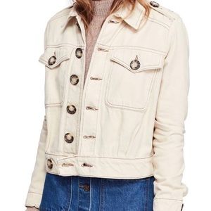!!LIKE NEW!! Free People Cream Denim Jacket